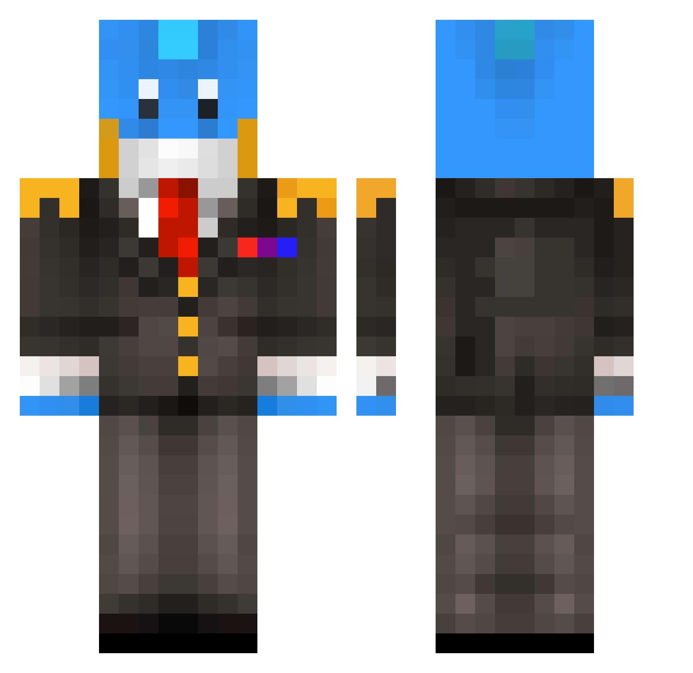 Eligia Minecraft skin, front and back view
