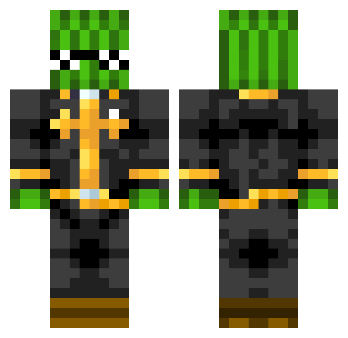 DrSandia Minecraft skin, front and back view