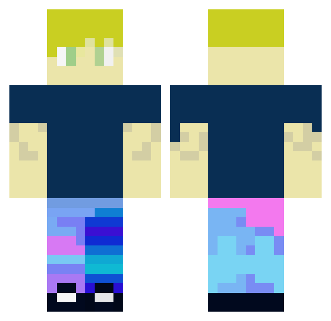 KingFlori Minecraft skin, front and back view