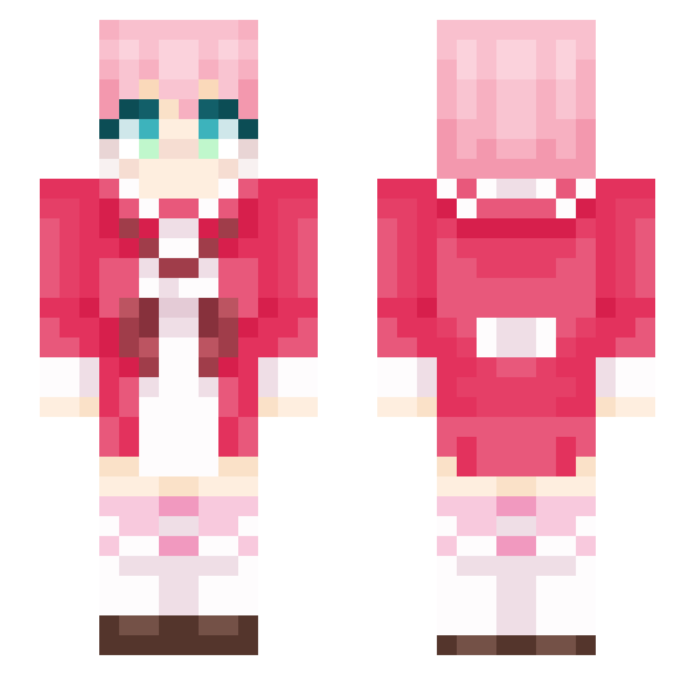 HiragiNana Minecraft skin, front and back view