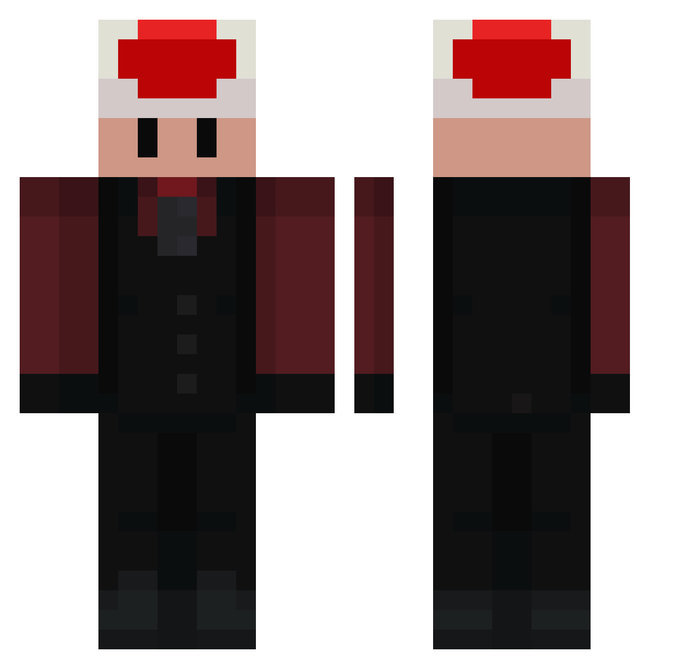 LeStitcheurF0u Minecraft skin, front and back view