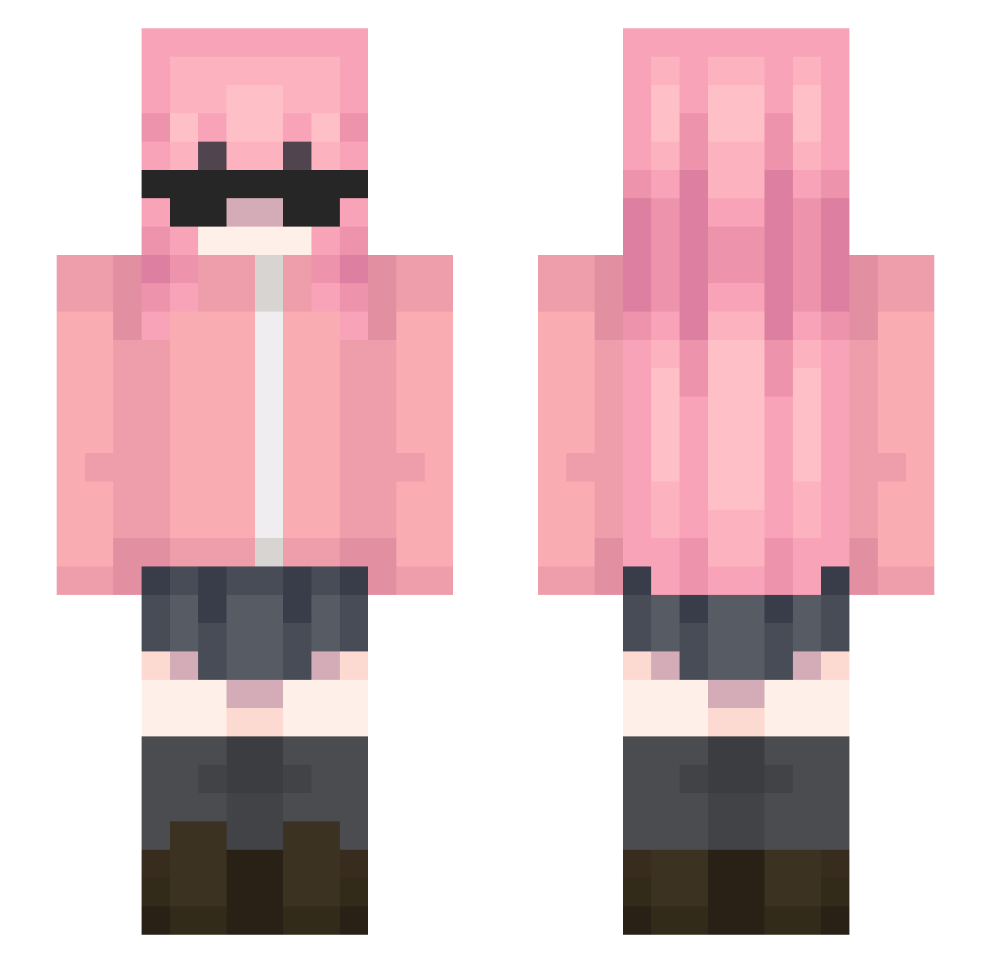 Nezroll Minecraft skin, front and back view