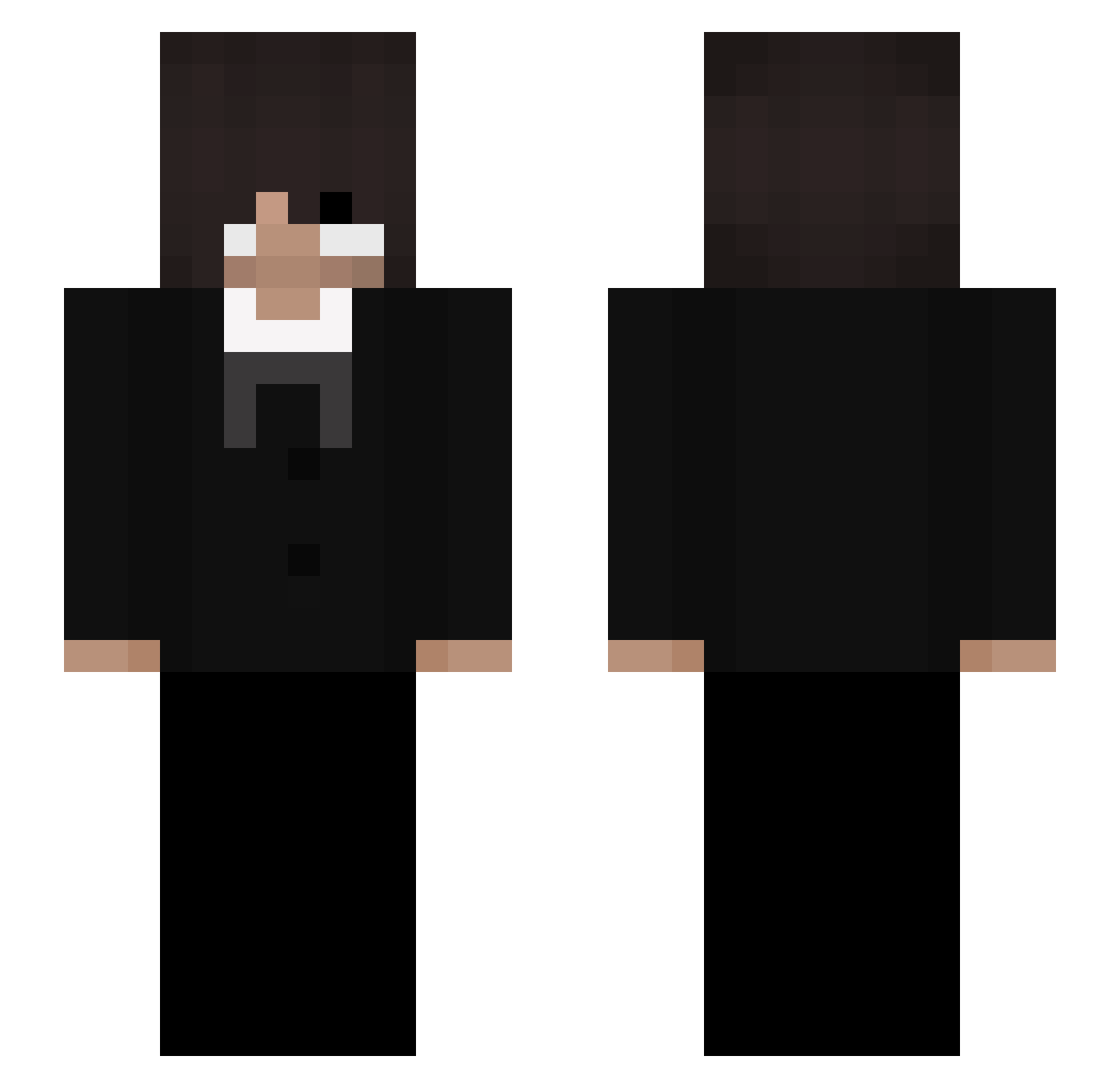 Luxtesin Minecraft skin, front and back view
