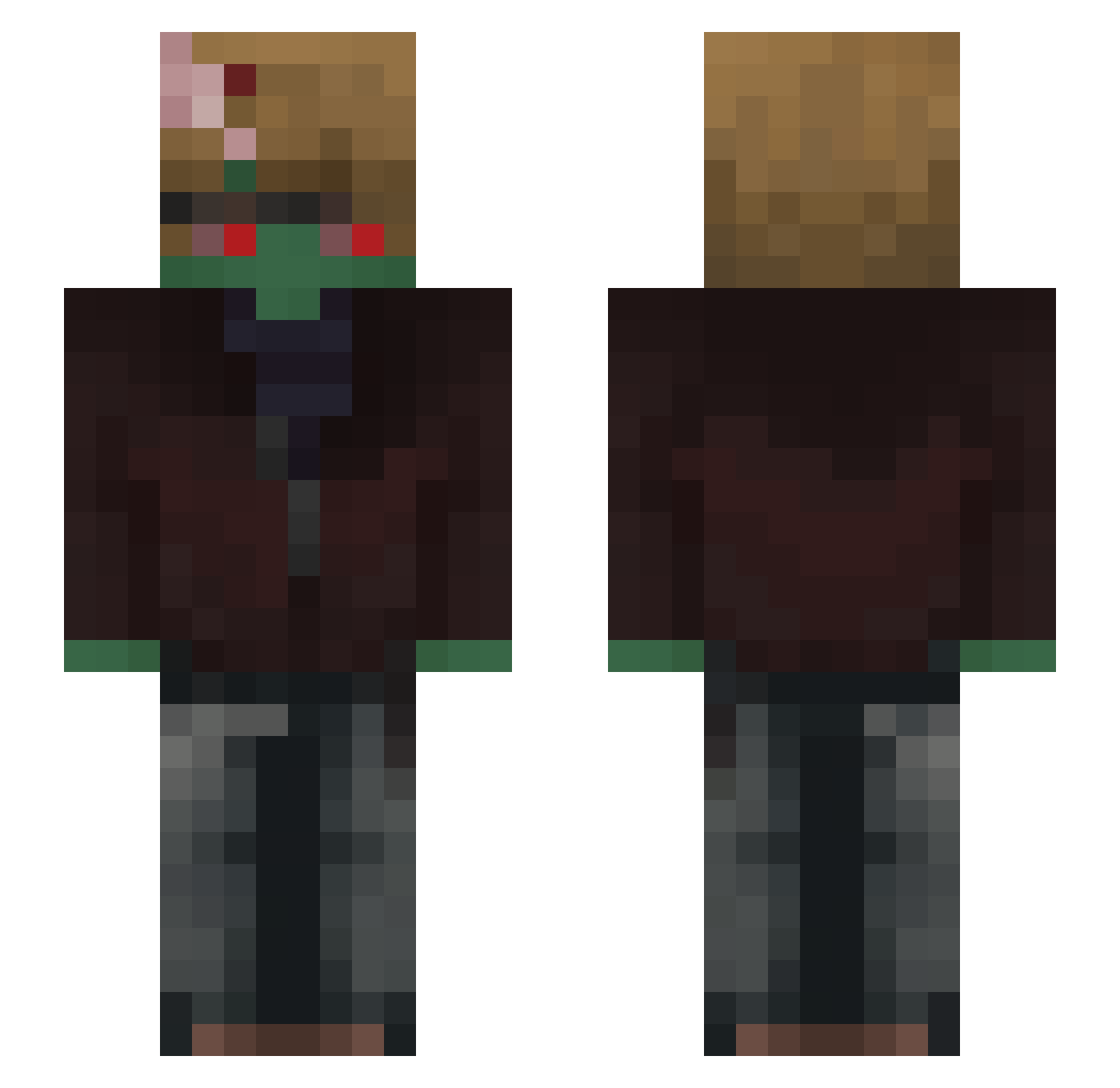 K4rm44h Minecraft skin, front and back view