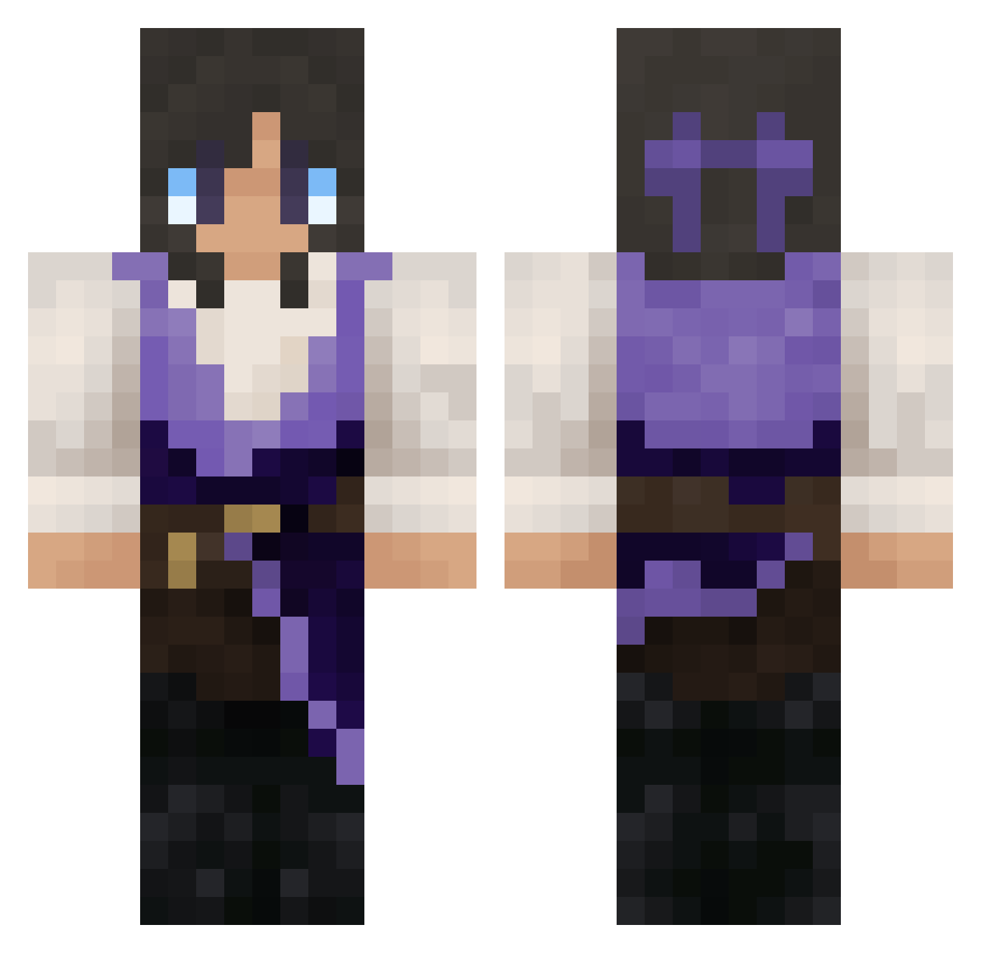 draculat0rr Minecraft skin, front and back view