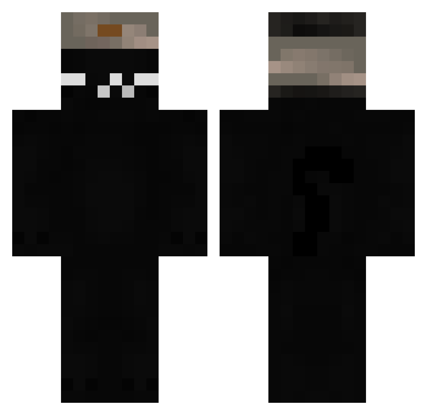 LuckyySnow Minecraft skin, front and back view