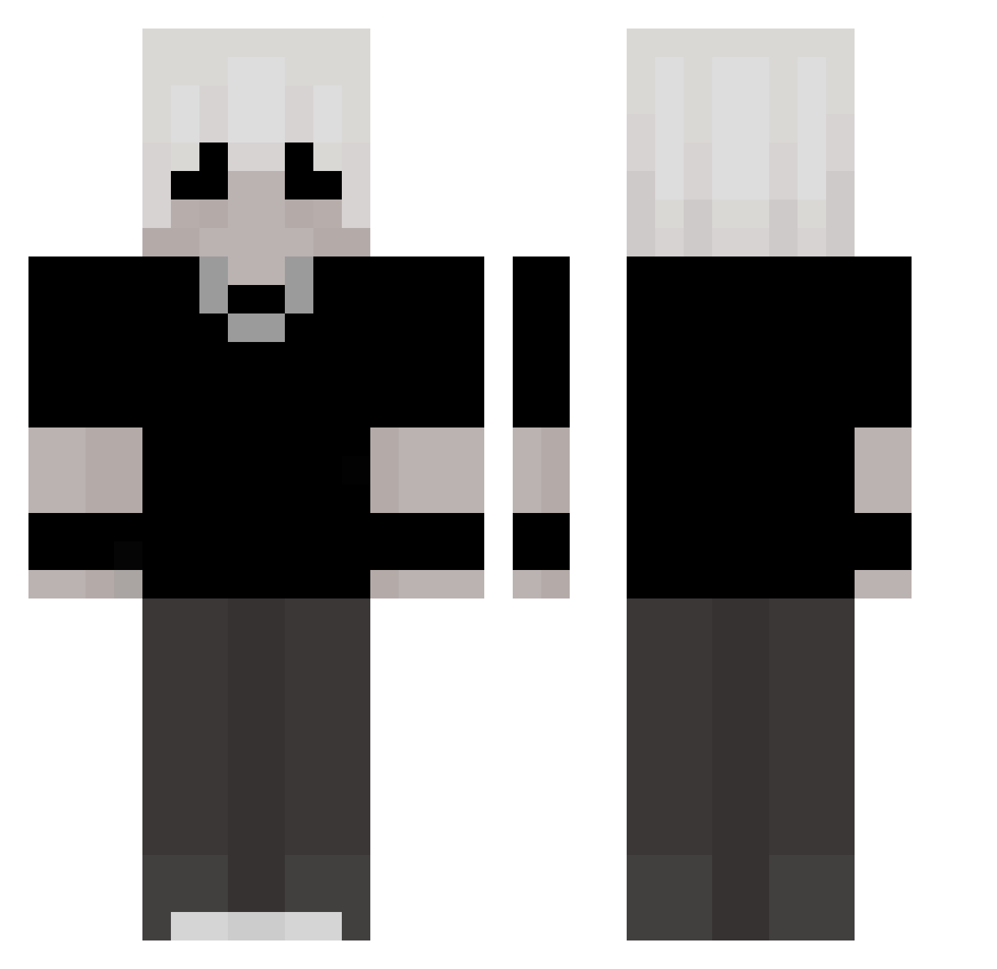 lubietegry Minecraft skin, front and back view