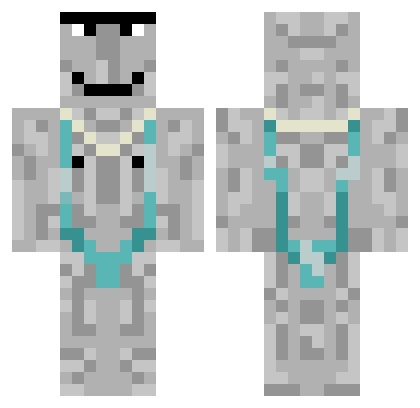 Itc_Chrollo Minecraft skin, front and back view