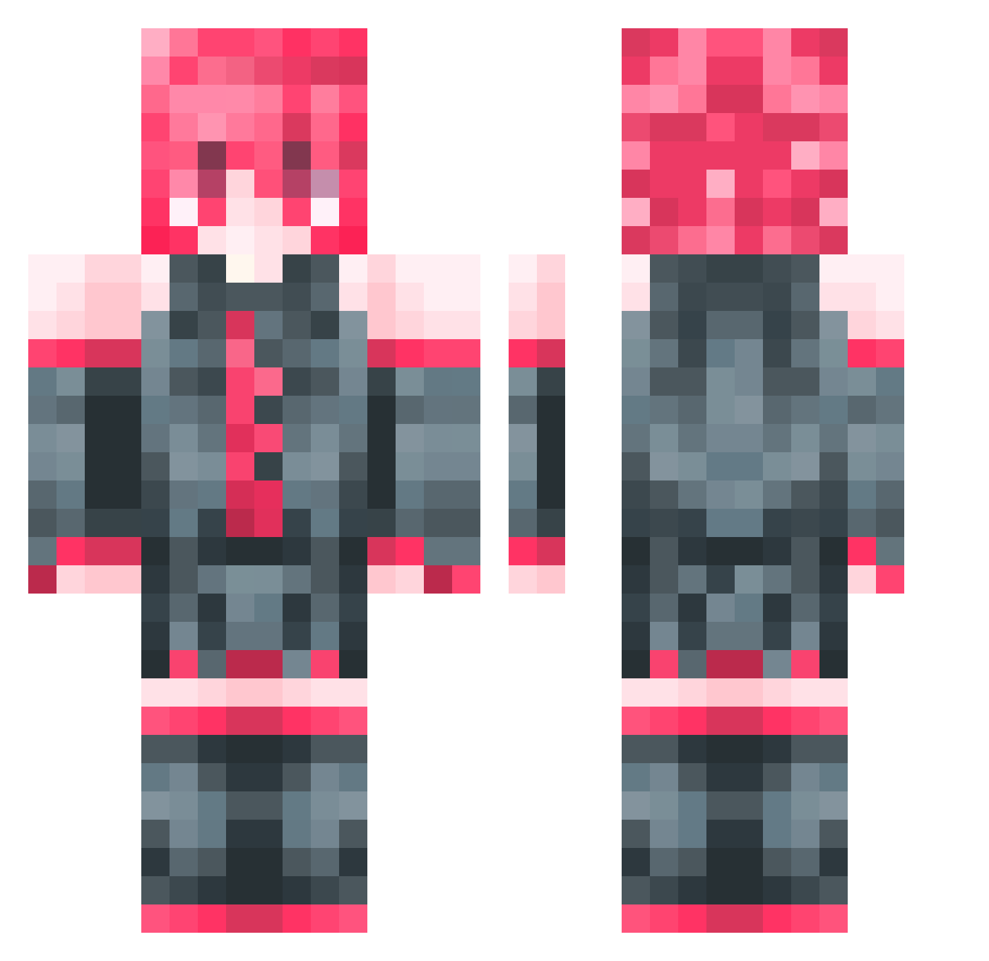 SomeoneTiredHere Minecraft skin, front and back view