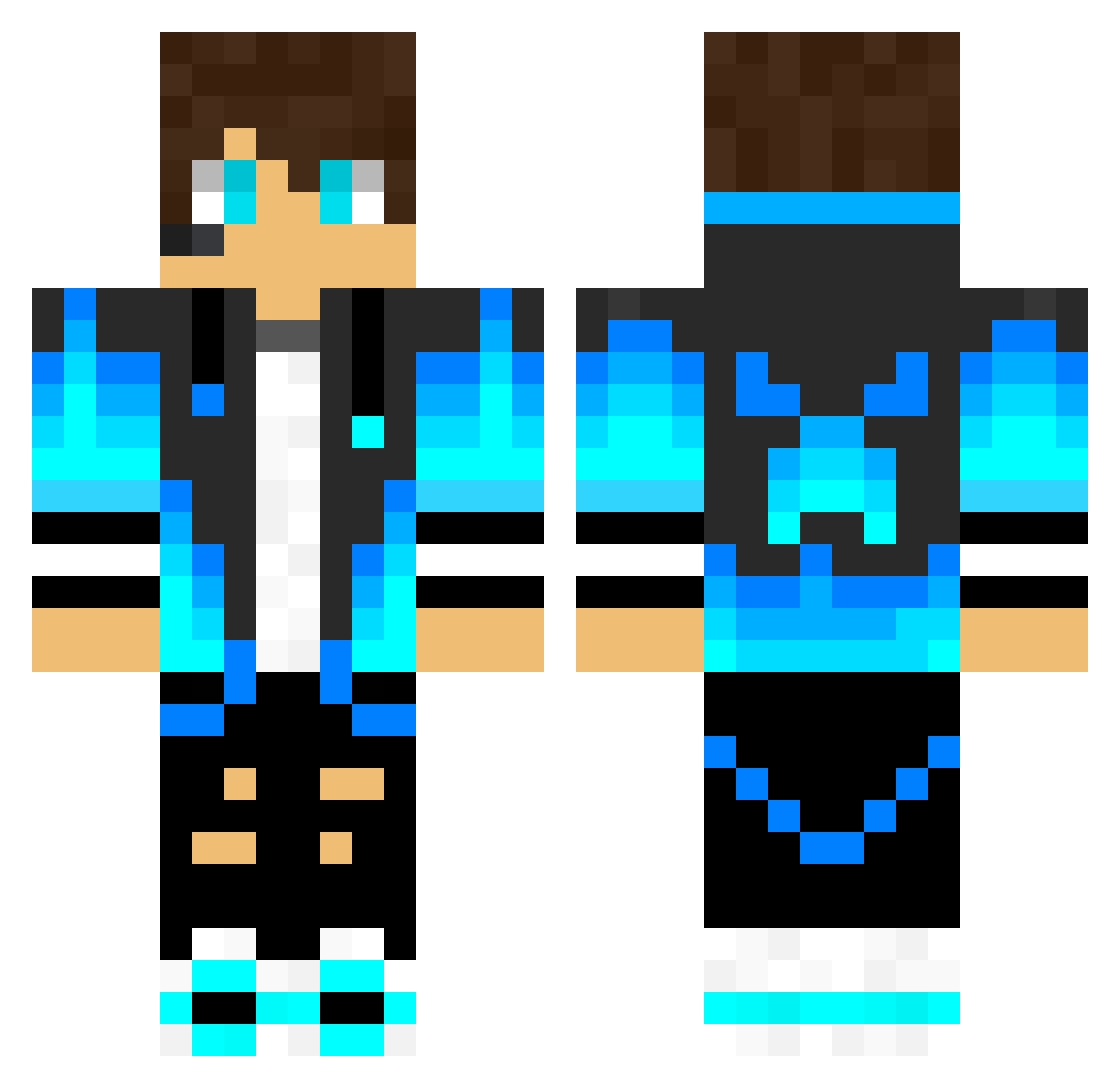 DeathsArrival Minecraft skin, front and back view