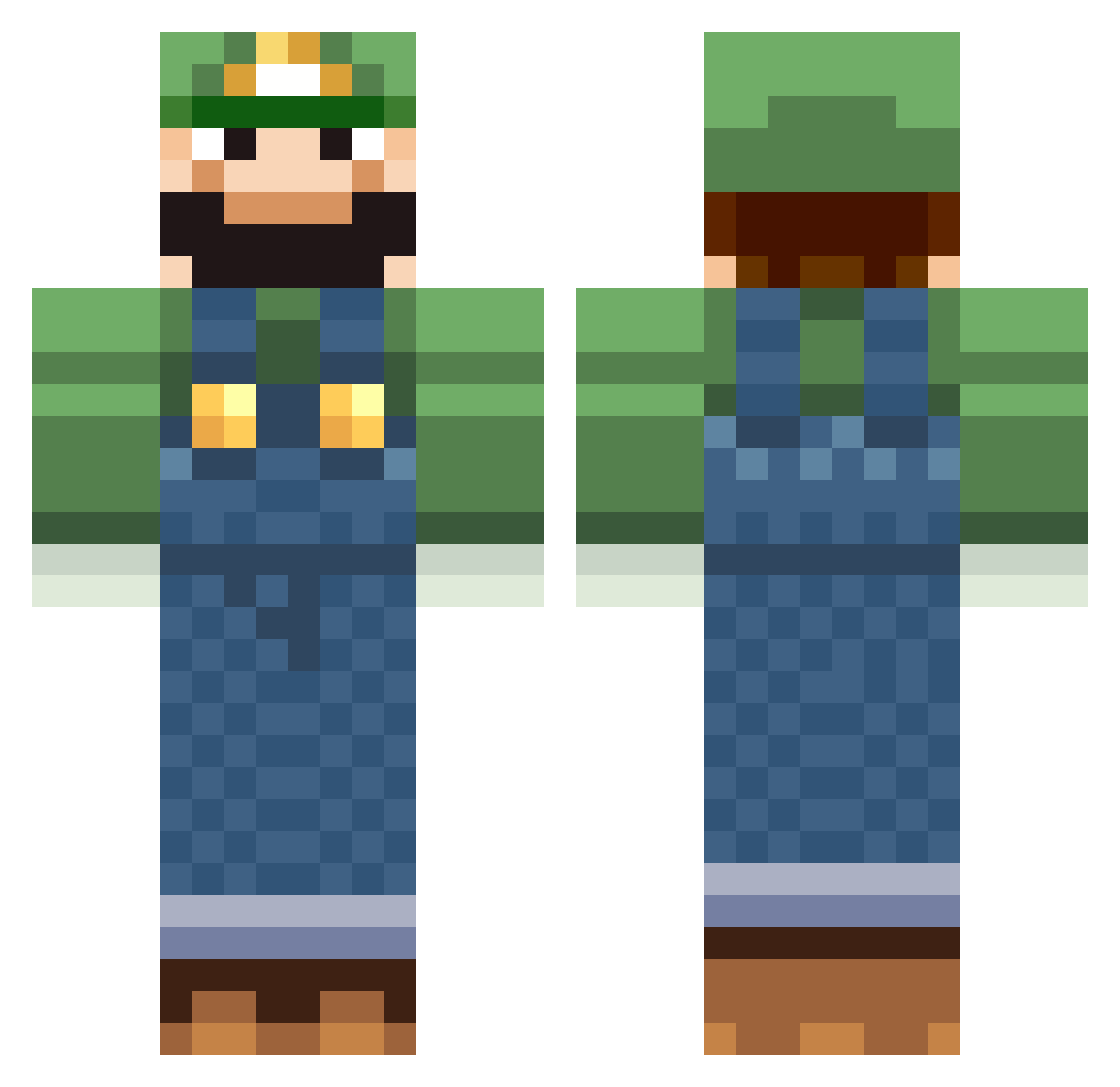 BouTeL Minecraft skin, front and back view