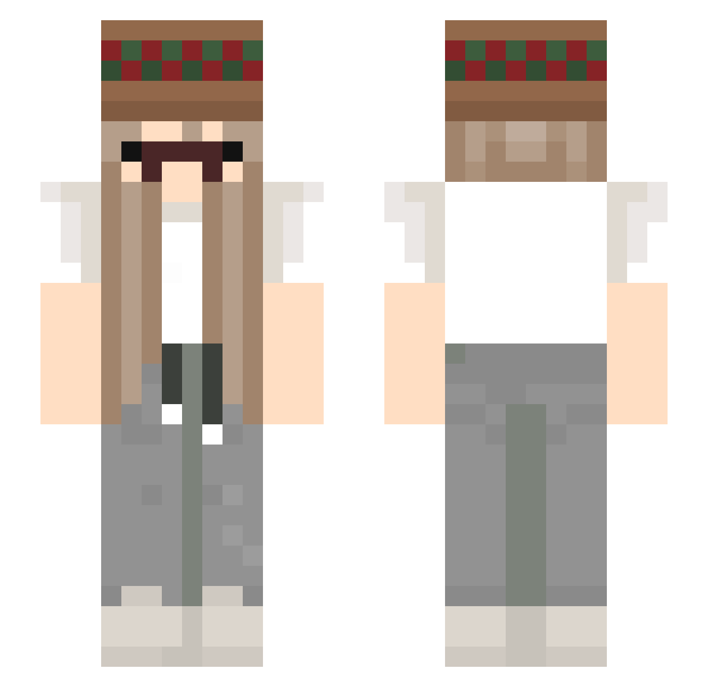 Buhddy Minecraft skin, front and back view