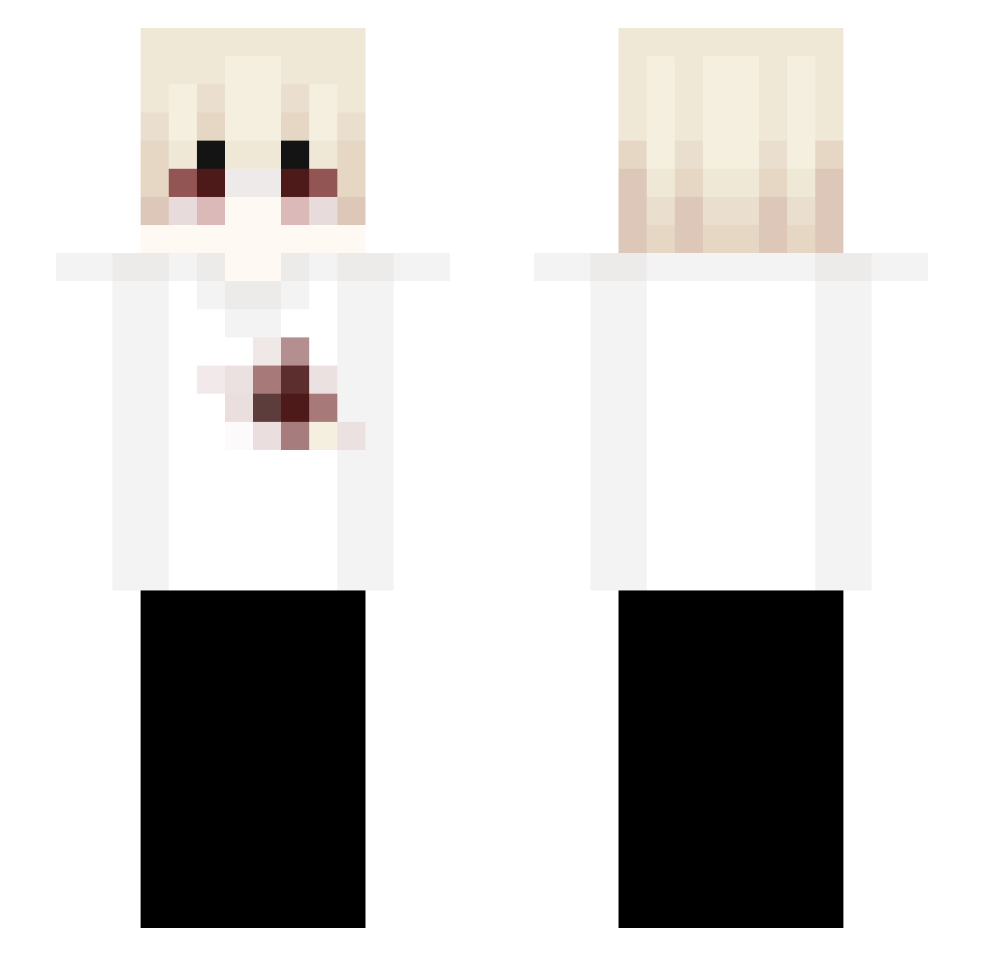 SahneCR Minecraft skin, front and back view
