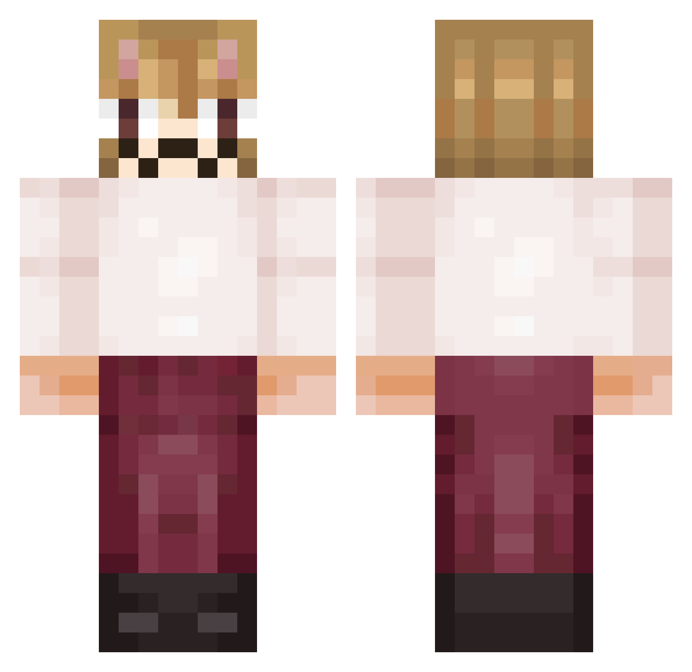 Monomerek Minecraft skin, front and back view