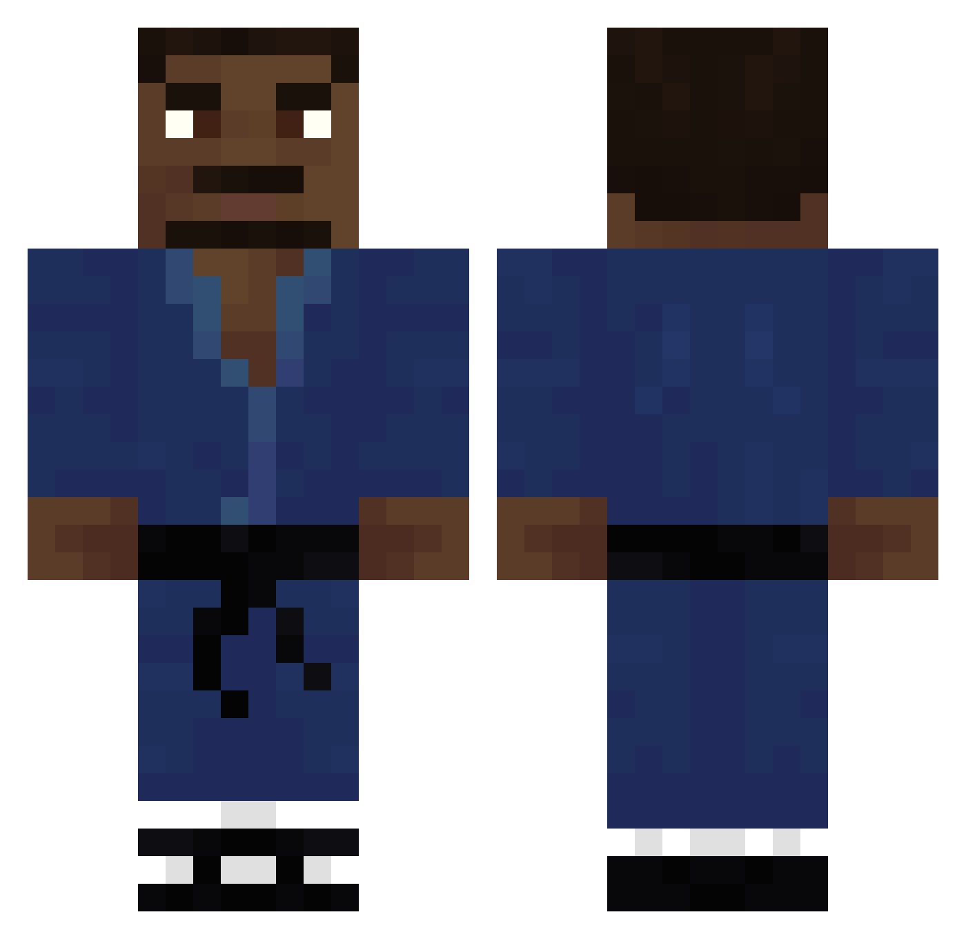 Bigwilyman420 Minecraft skin, front and back view