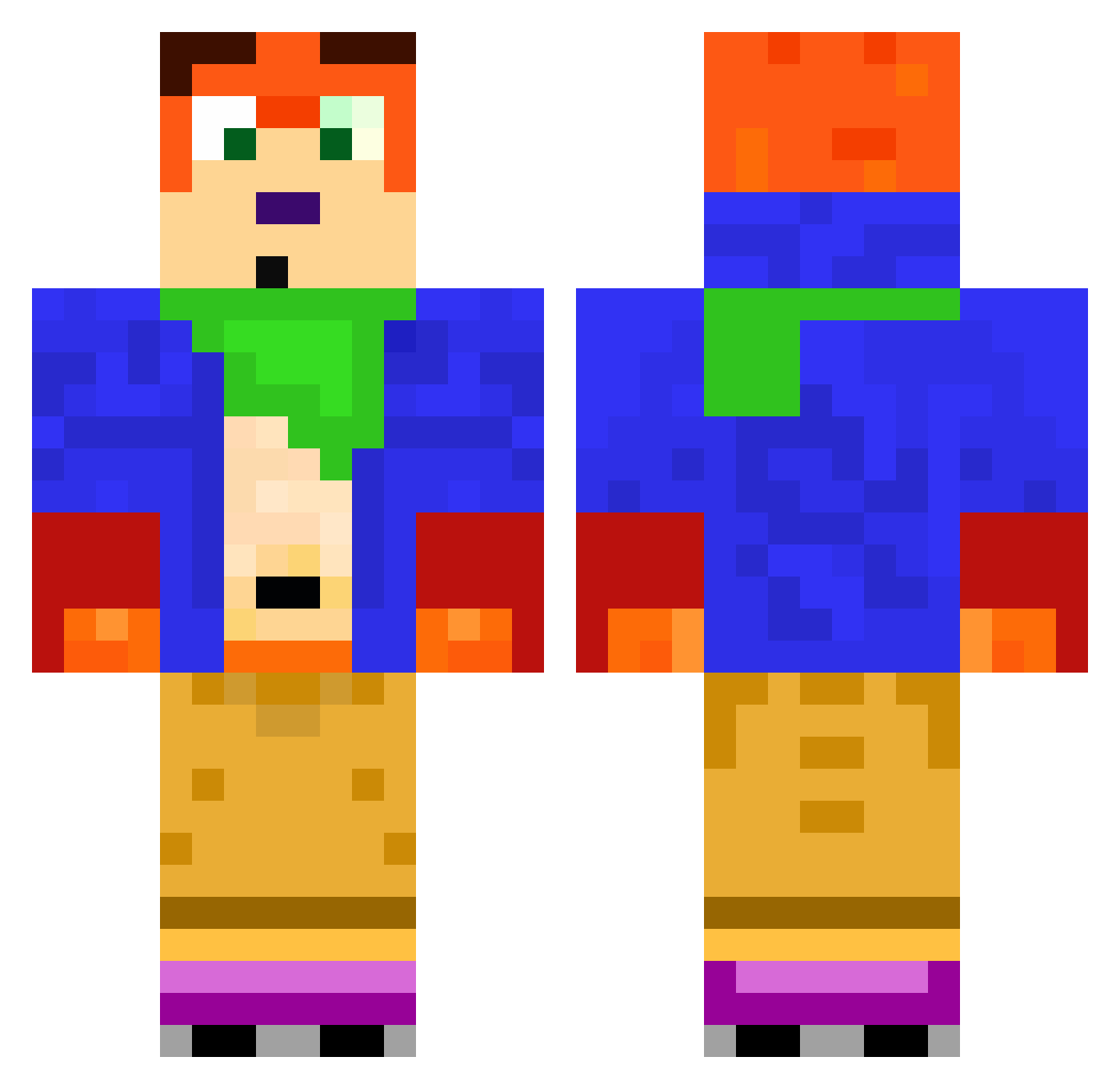 Magister Minecraft skin, front and back view