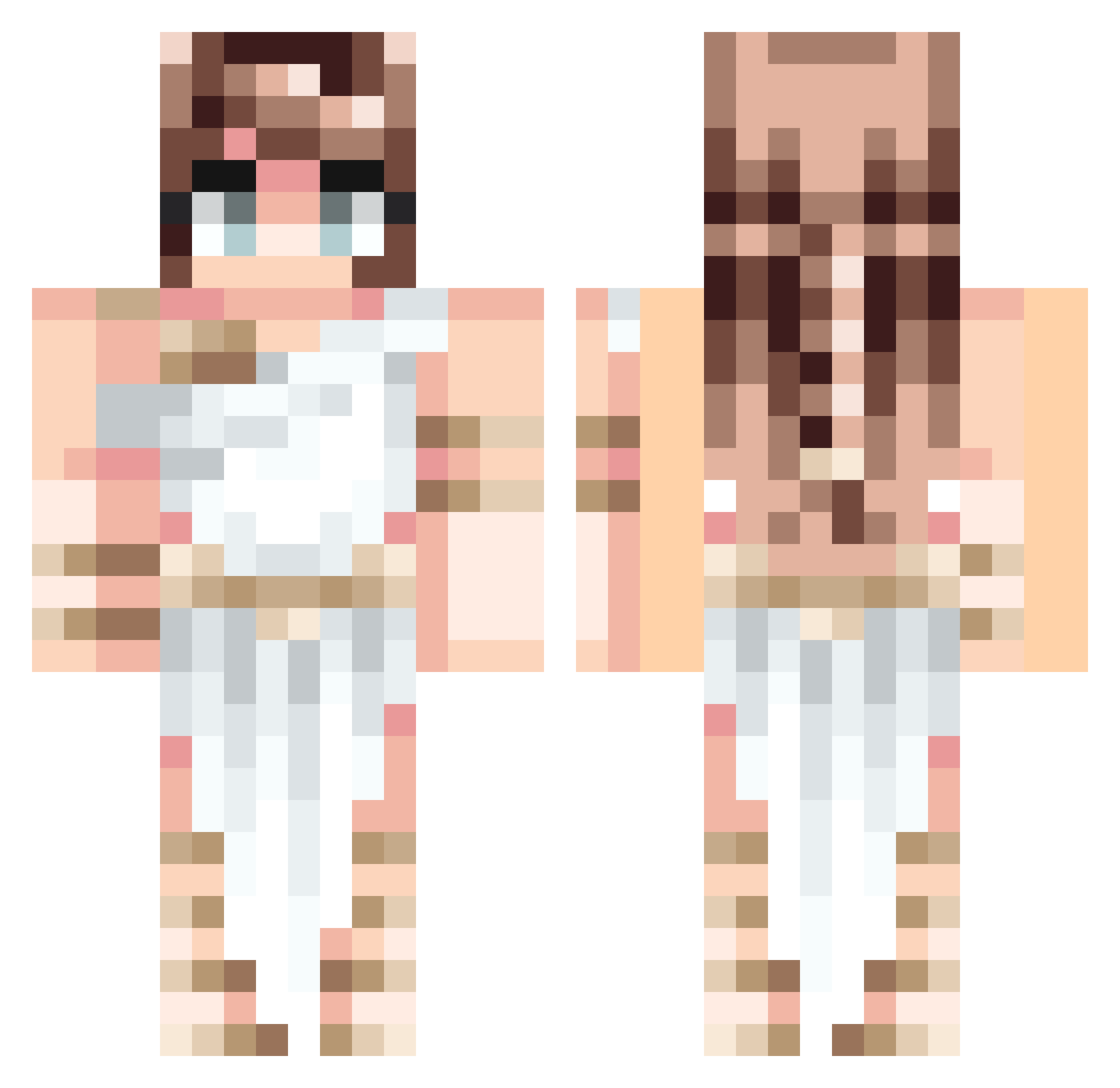 Violet_1223 Minecraft skin, front and back view