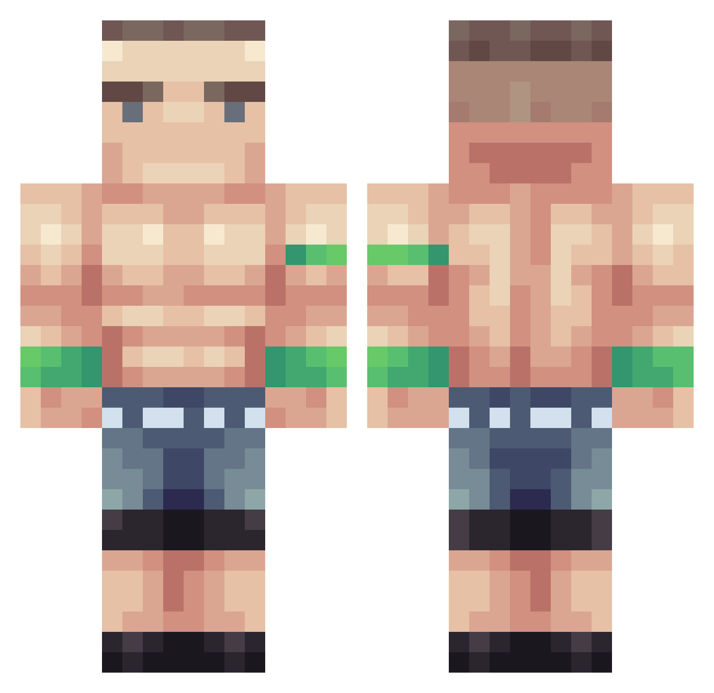 googay Minecraft skin, front and back view