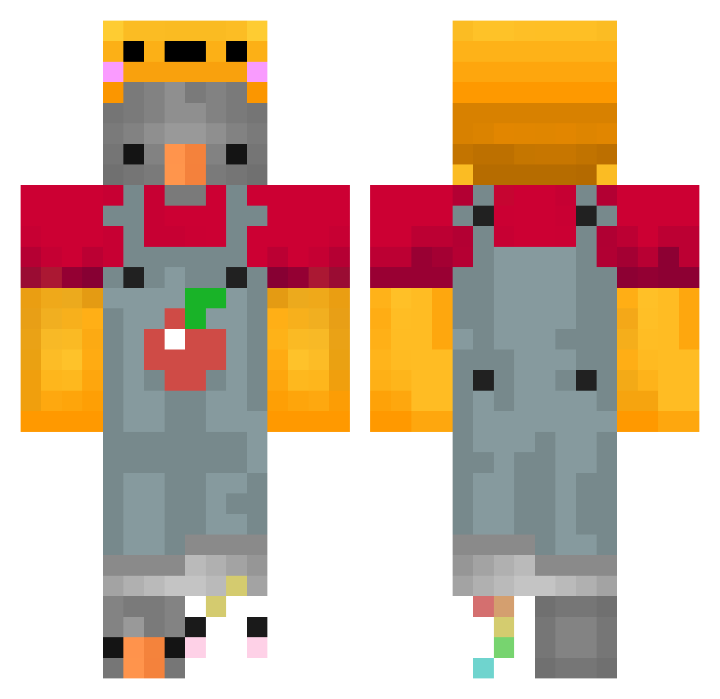 Mizukishii Minecraft skin, front and back view