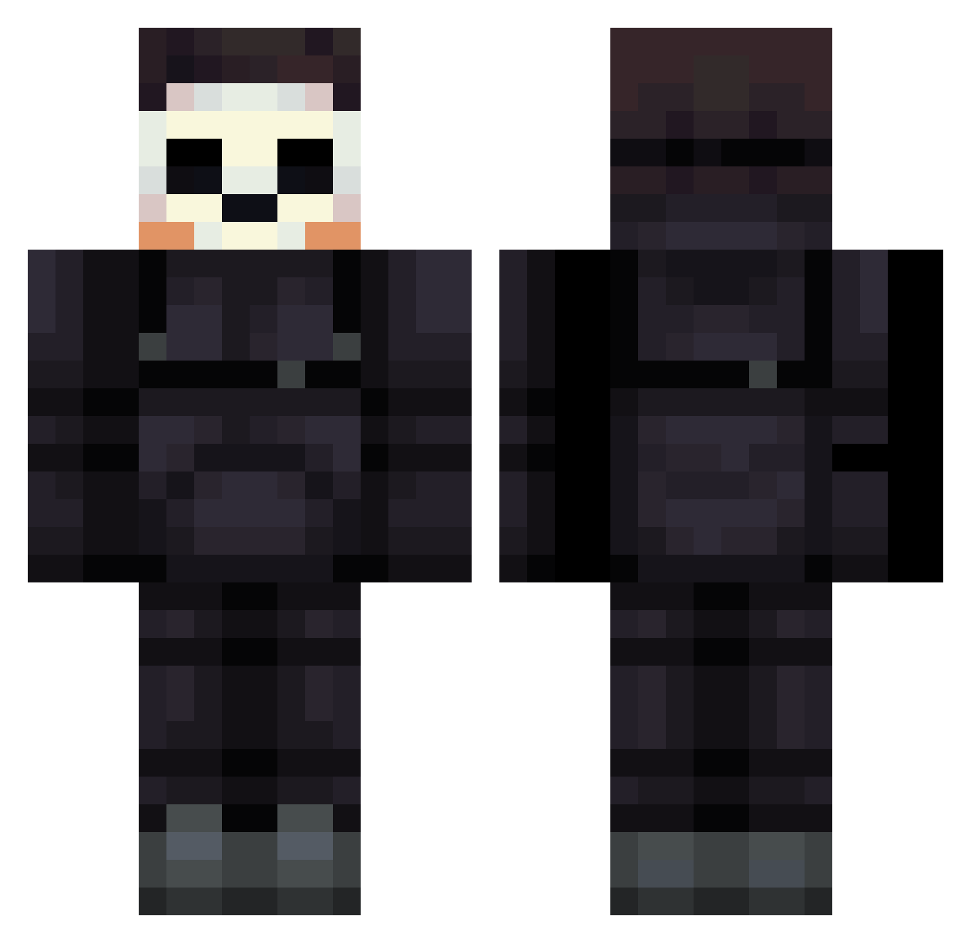 binilop Minecraft skin, front and back view