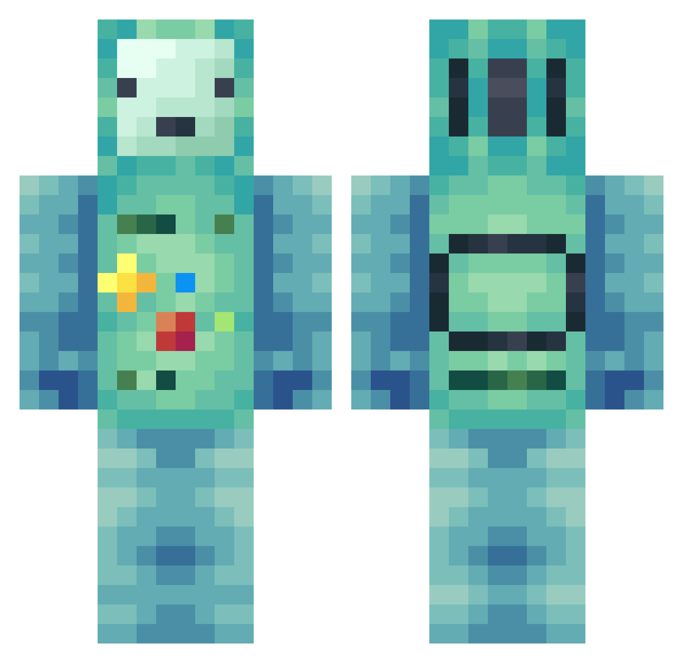 2noob4you Minecraft skin, front and back view