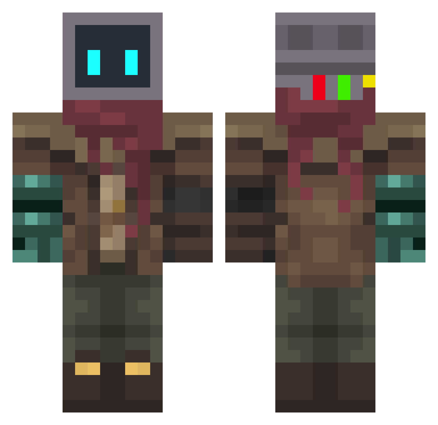 Miles_M1135 Minecraft skin, front and back view