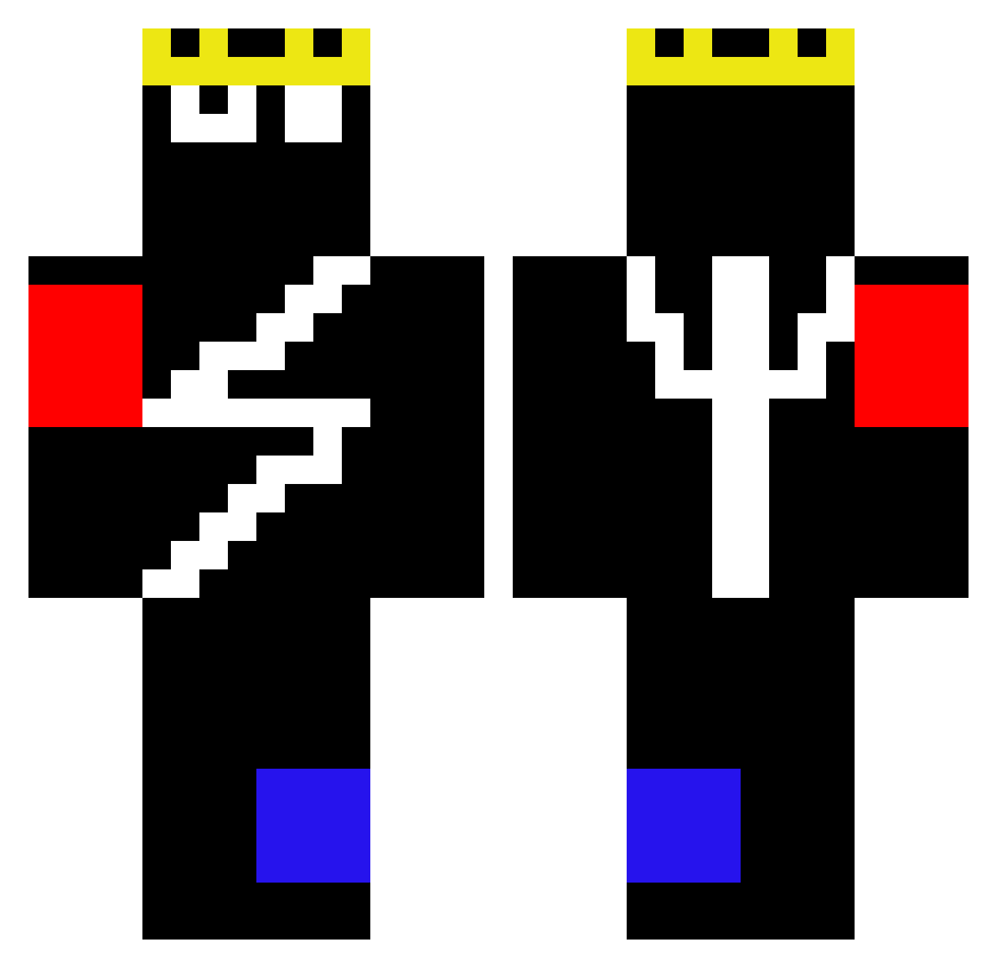 Quttibol Minecraft skin, front and back view