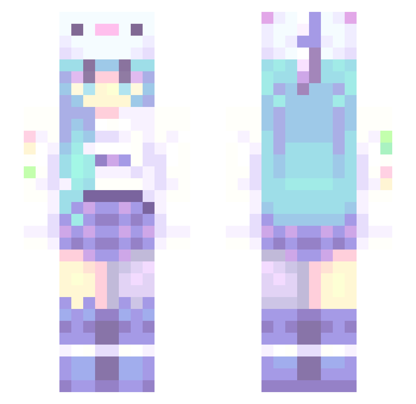 KAR2E Minecraft skin, front and back view