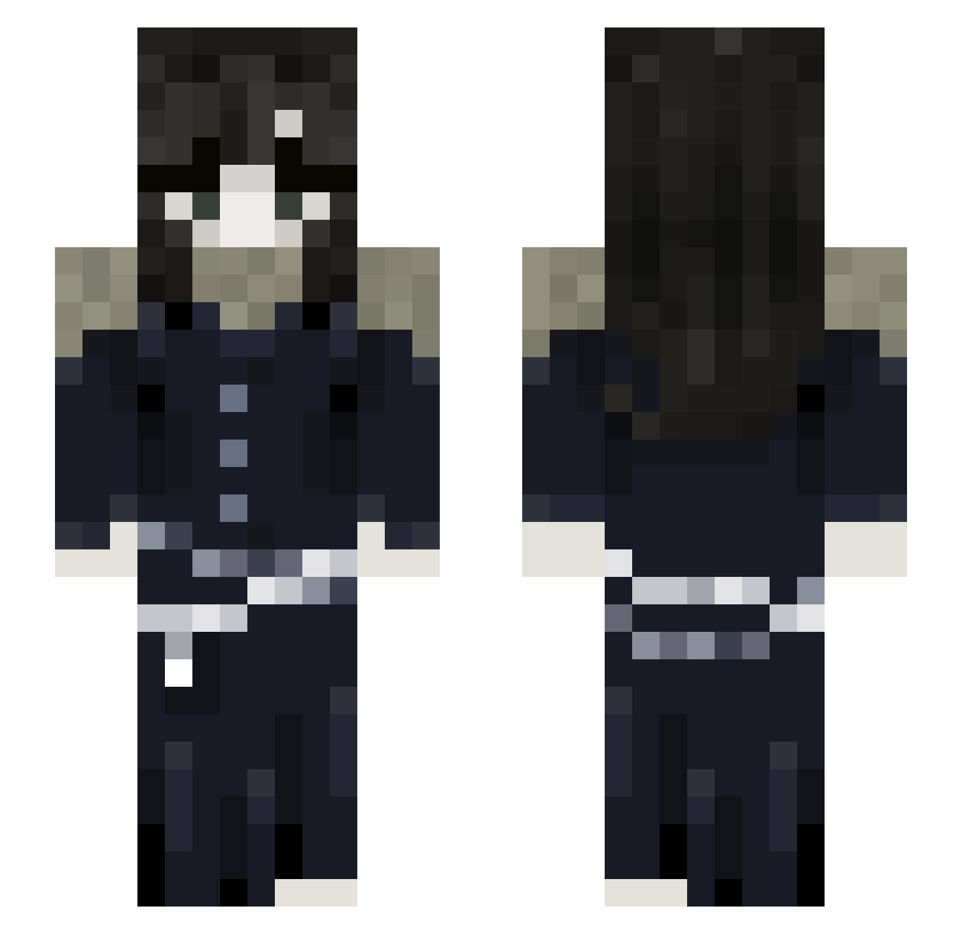 Wintr3ii Minecraft skin, front and back view