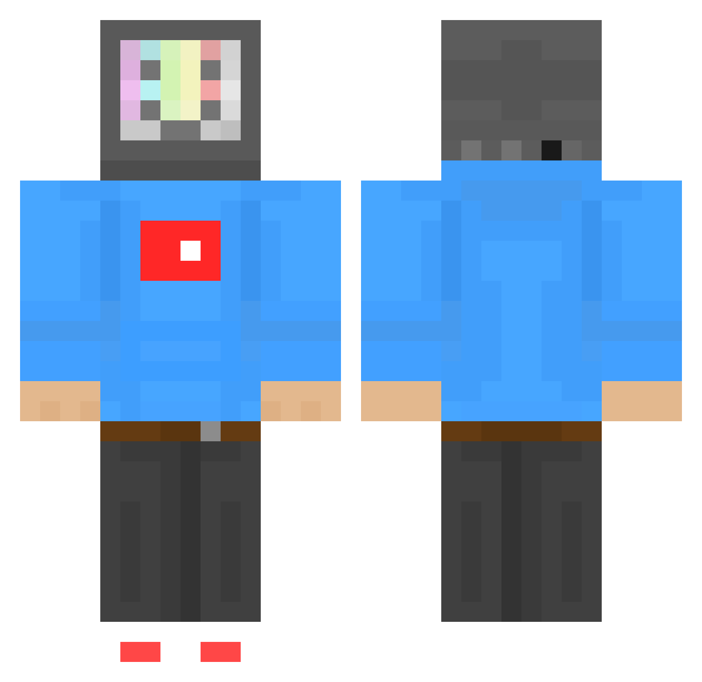 Snaaajp Minecraft skin, front and back view