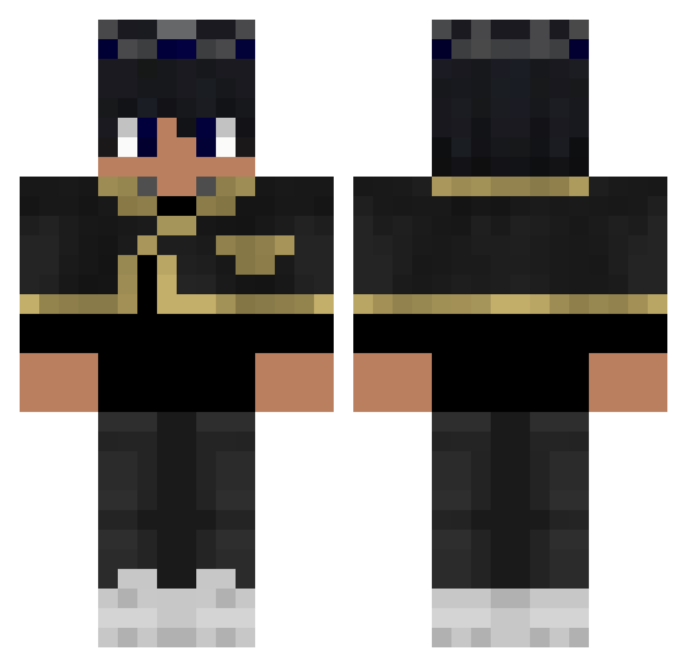Hepote Minecraft skin, front and back view