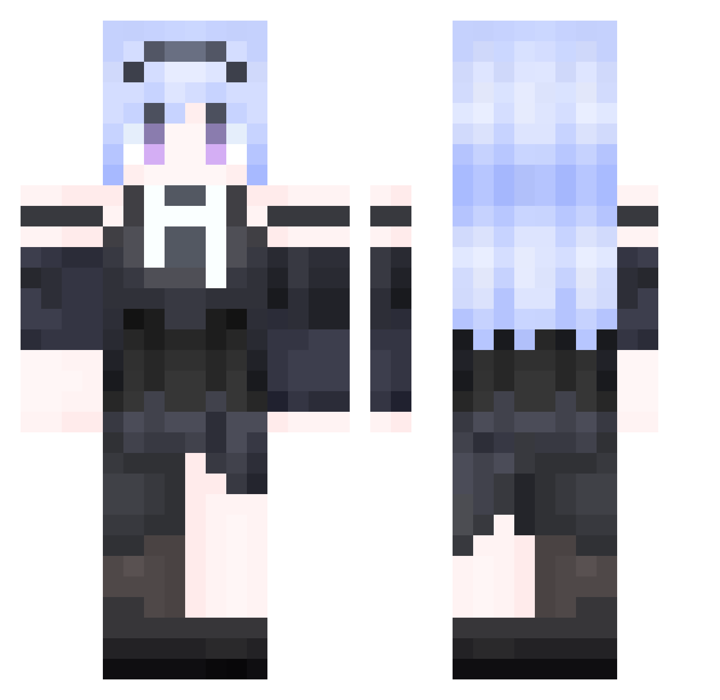 SweeterBasil Minecraft skin, front and back view