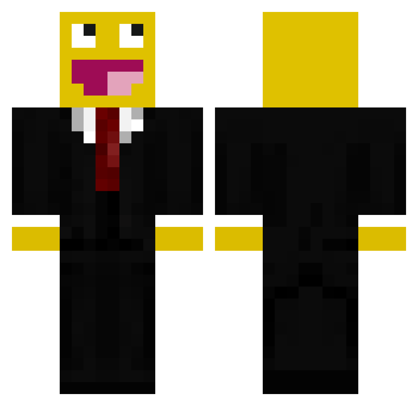 skze Minecraft skin, front and back view