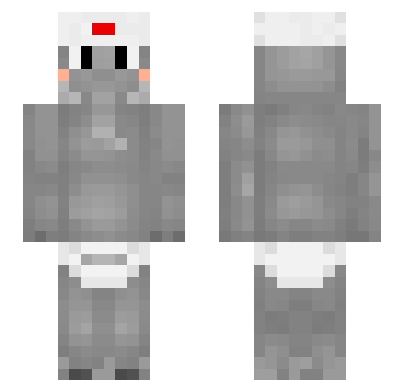 Drab Minecraft skin, front and back view