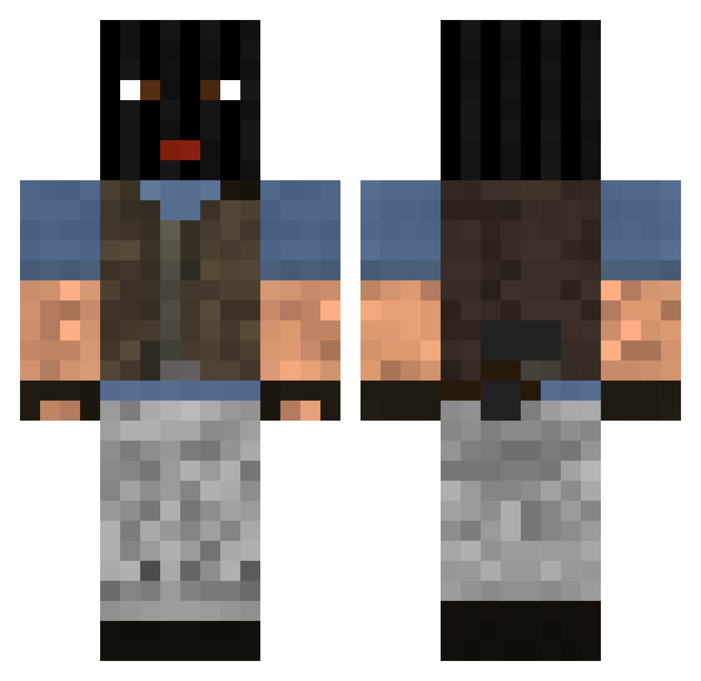 BabeYang Minecraft skin, front and back view