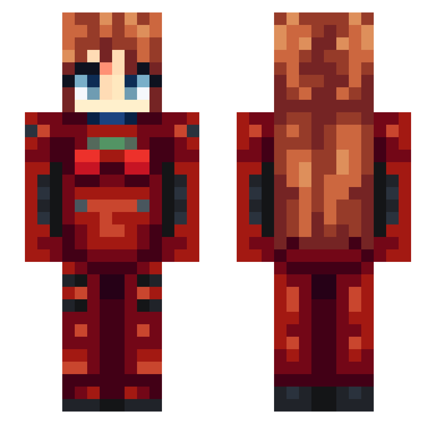 Teacup Minecraft skin, front and back view