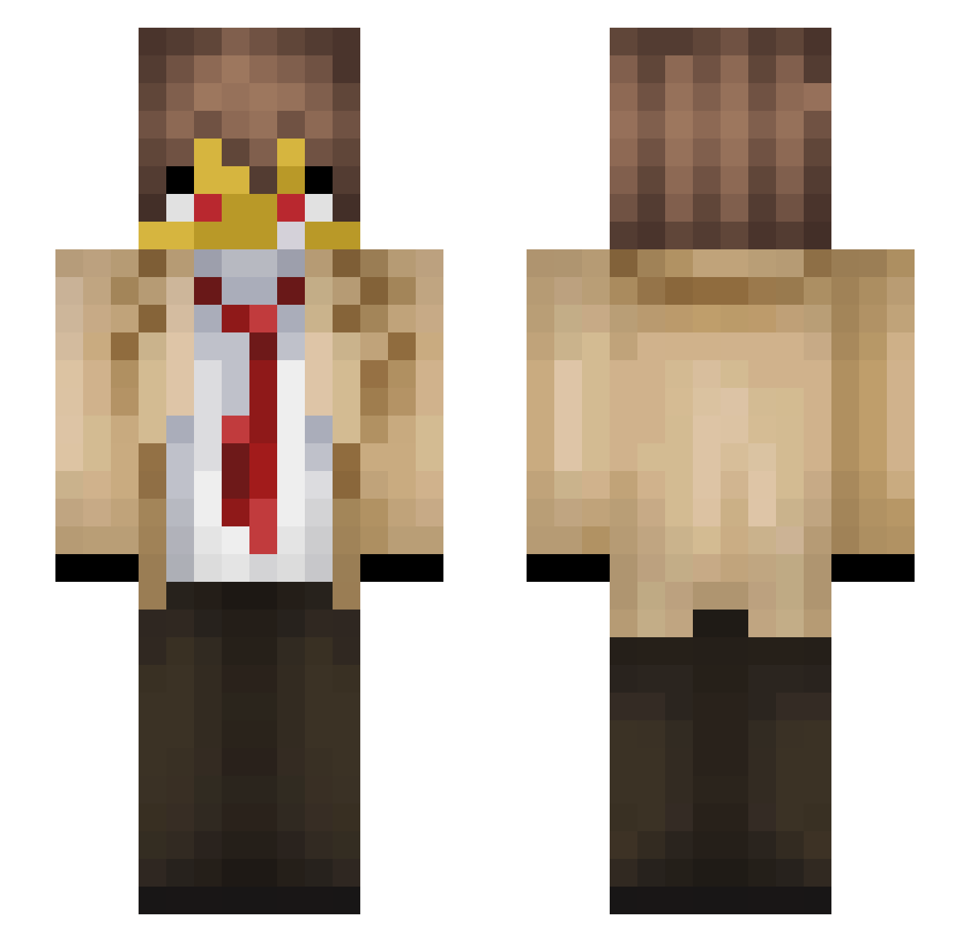 Escadron7 Minecraft skin, front and back view