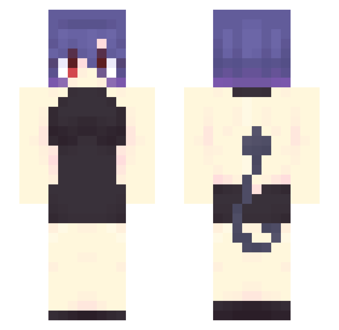 envisioned_stars Minecraft skin, front and back view
