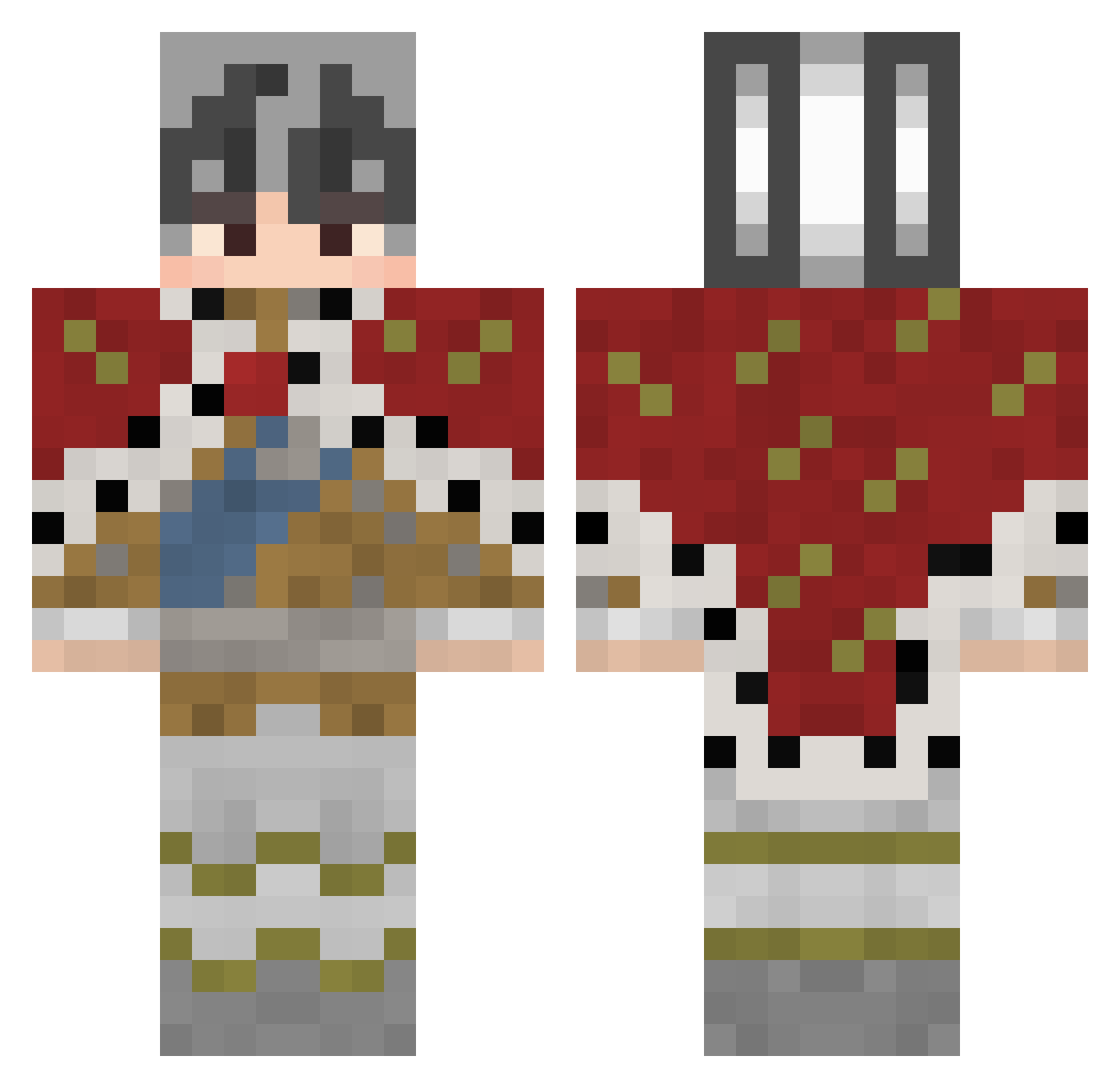 DullBrad Minecraft skin, front and back view