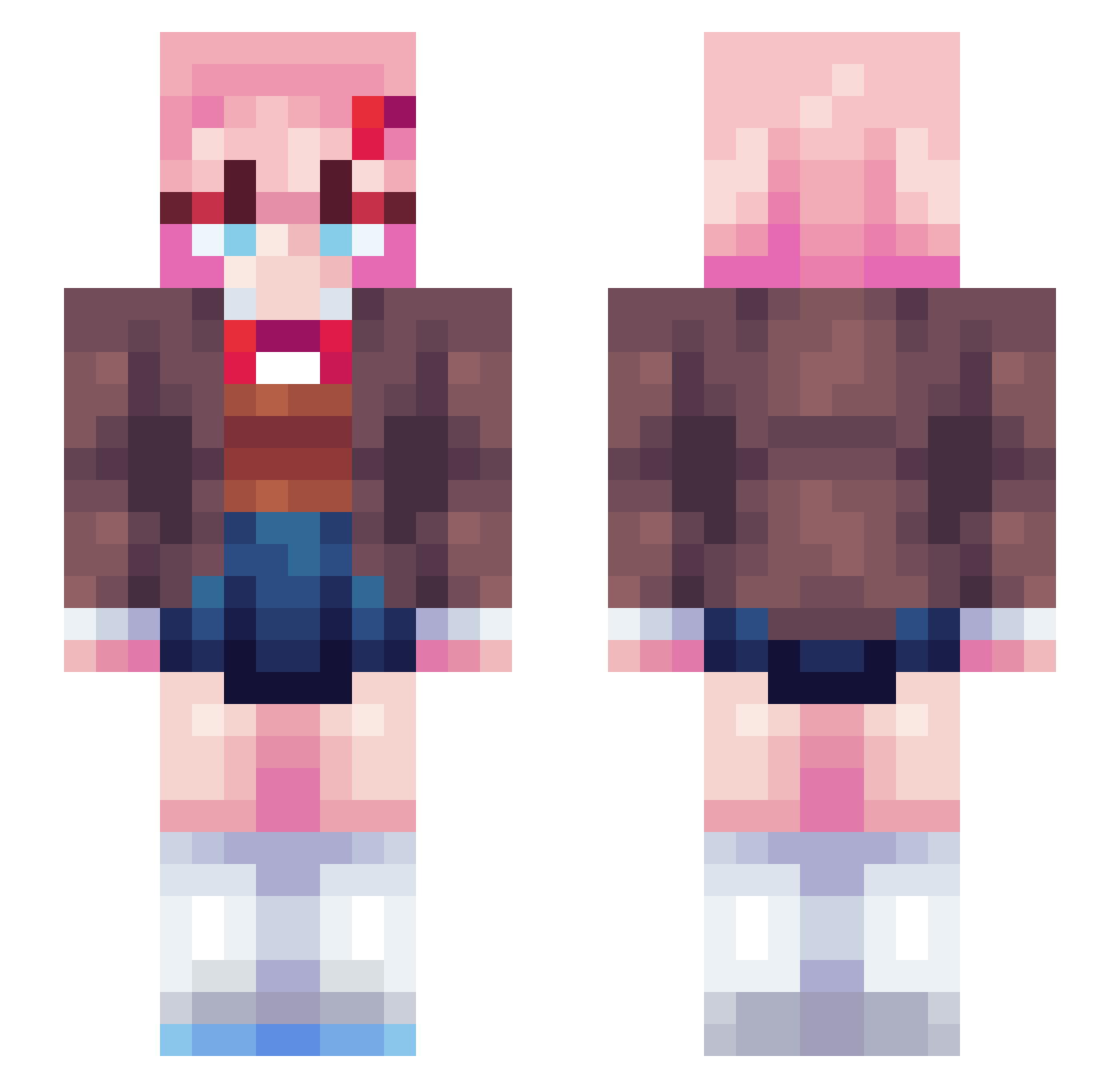 MicahBoo12 Minecraft skin, front and back view