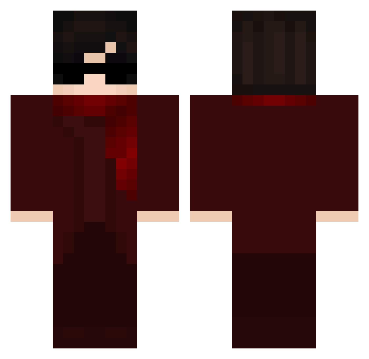 Hackdruff Minecraft skin, front and back view