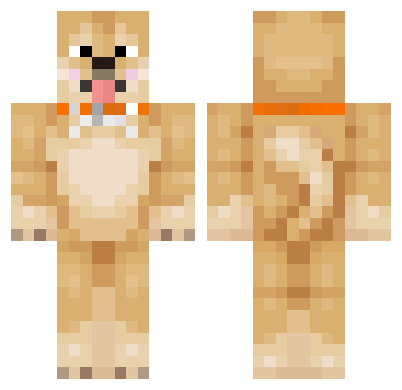 Hatt Minecraft skin, front and back view
