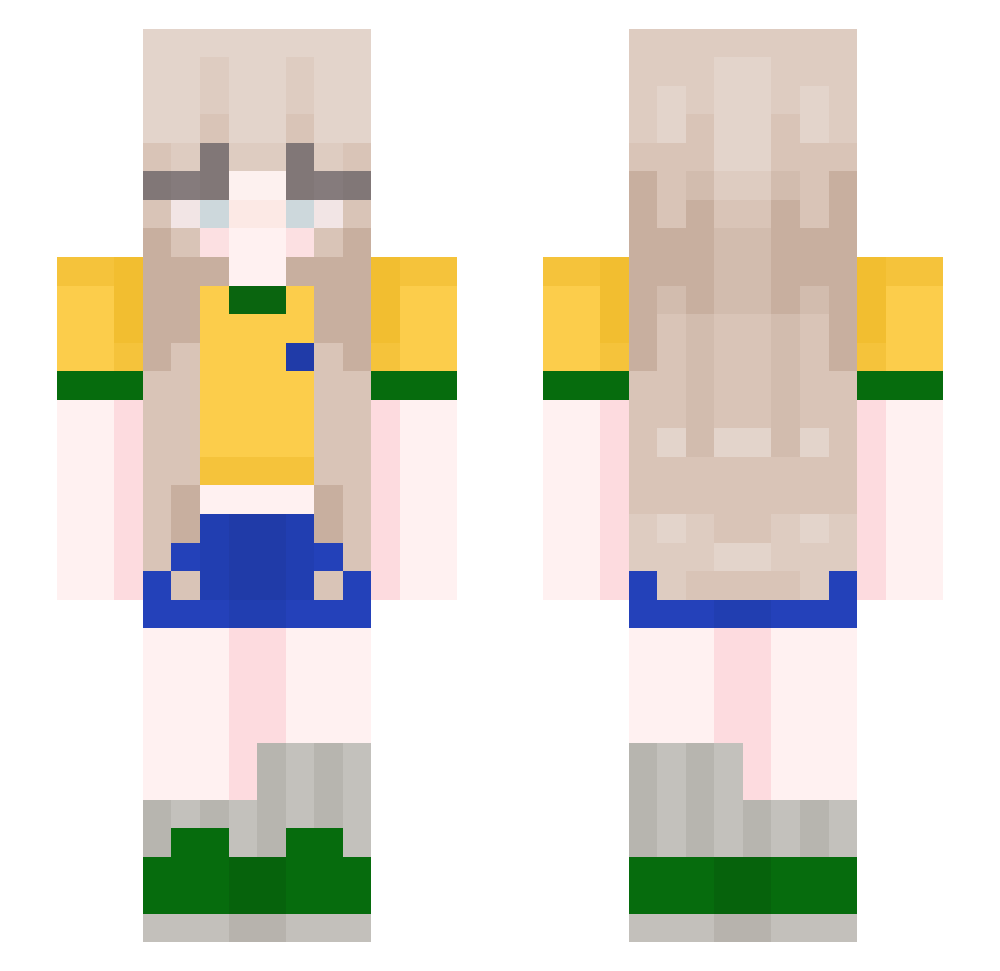 _fnr23332 Minecraft skin, front and back view