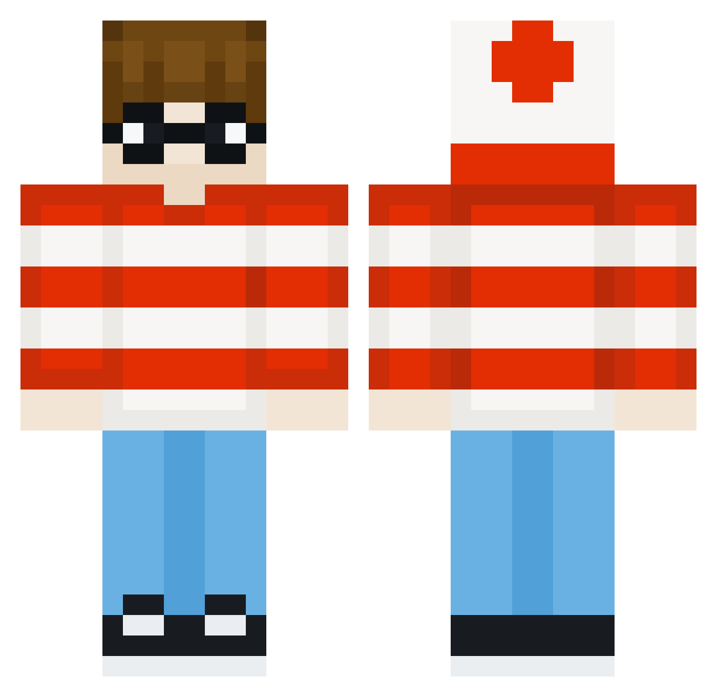 The_Wald0 Minecraft skin, front and back view