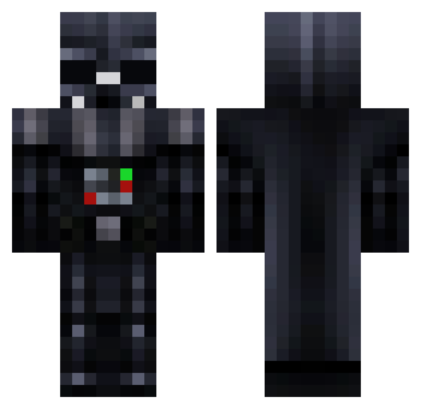 Misterkaka Minecraft skin, front and back view