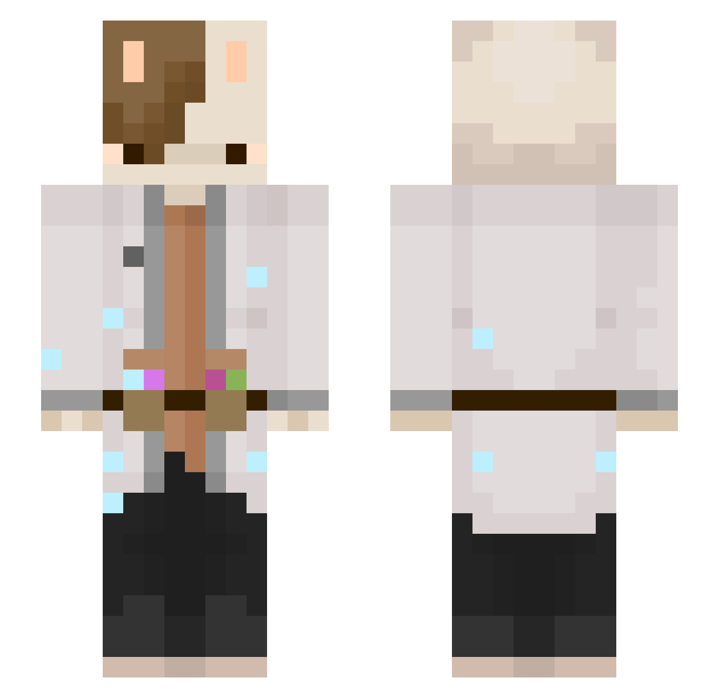 Satin05 Minecraft skin, front and back view