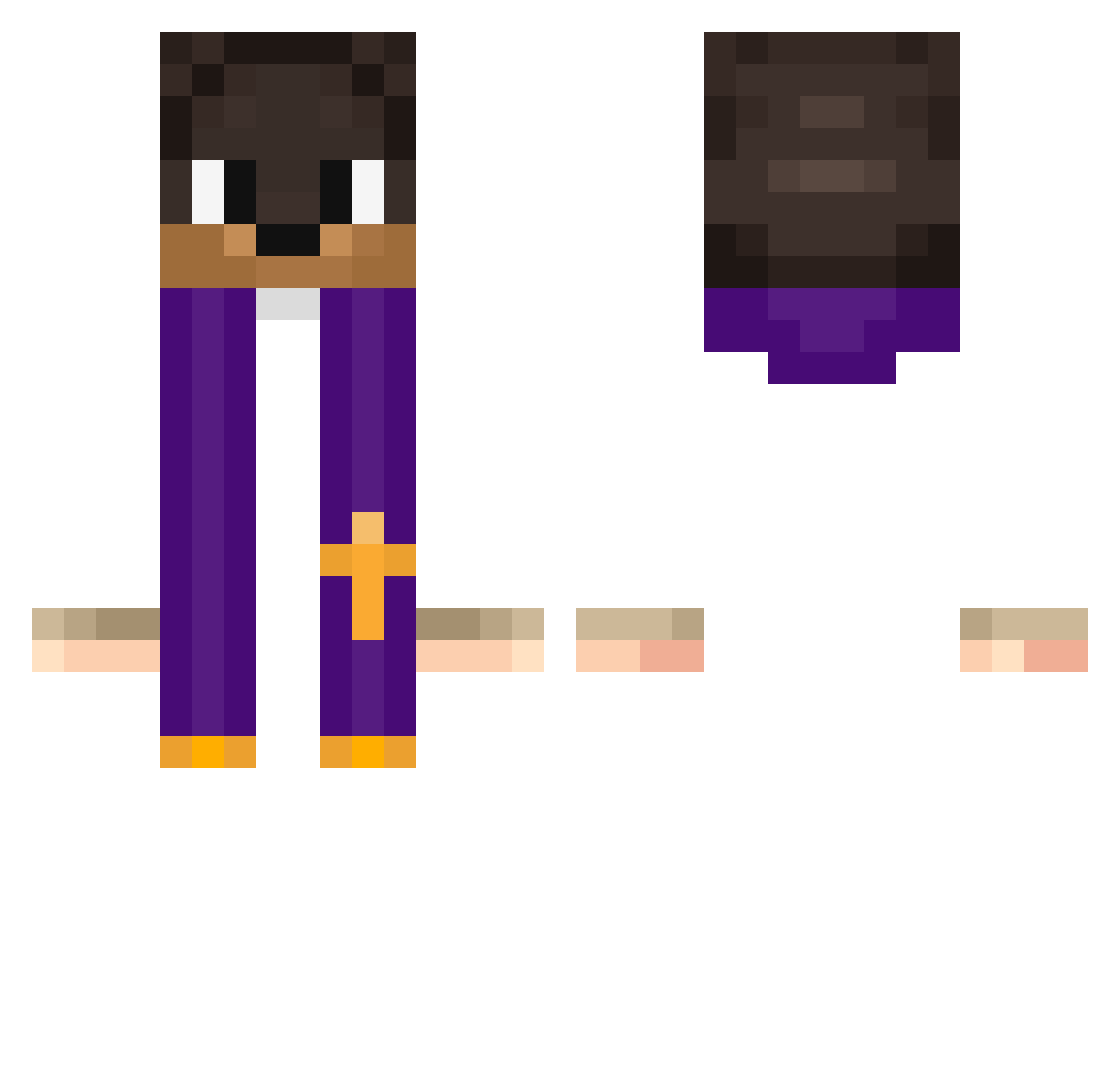 FelpaLol Minecraft skin, front and back view