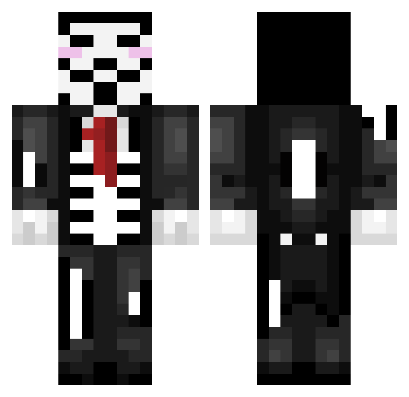 OV12 Minecraft skin, front and back view
