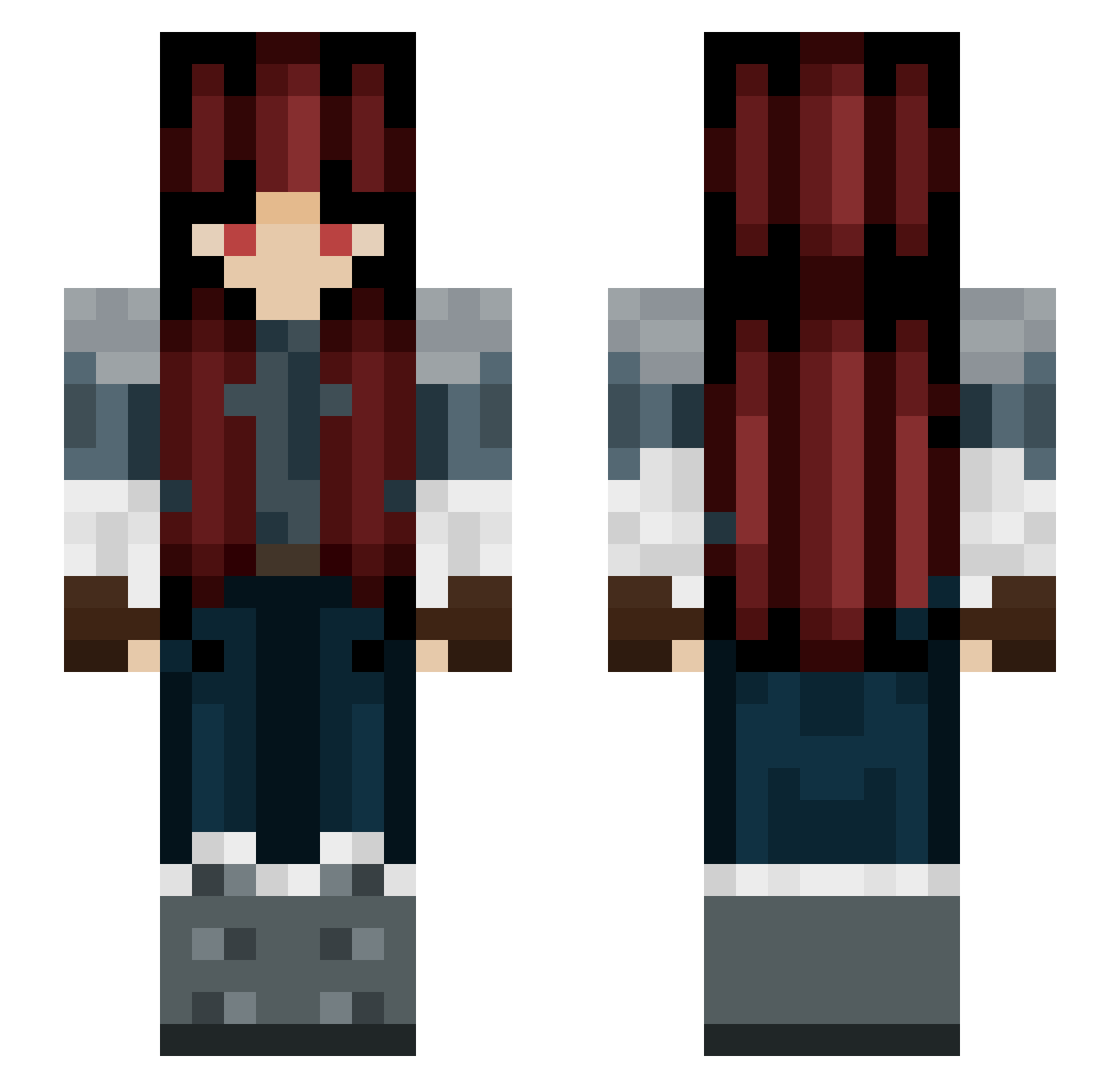 Ellimama Minecraft skin, front and back view