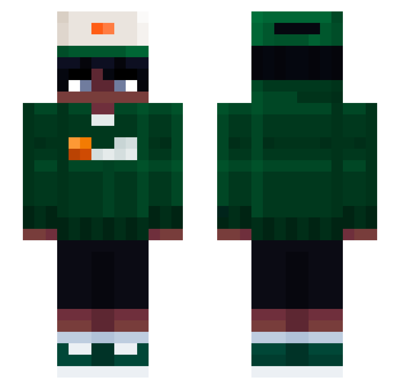 MonochromaticYT Minecraft skin, front and back view